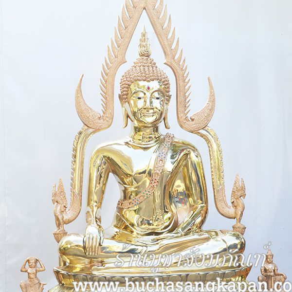 พระพุทธชินราช ทองเหลือง ขัดเงา ฐานบัว หน้าตัก 40 นิ้ว