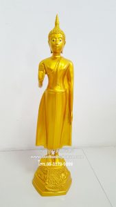 พระประจําวันจันทร์ (ปางห้ามญาติ) ทองเหลือง พ่นทอง หน้าตัก 9 นิ้ว