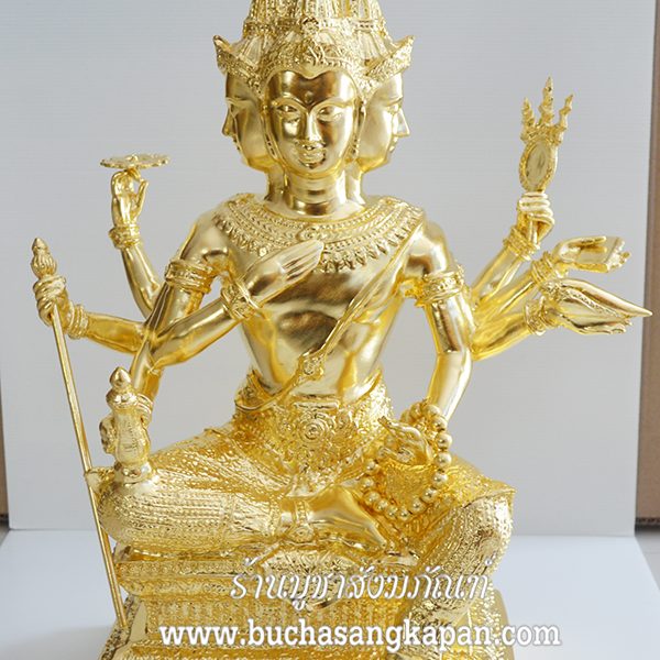 พระพรม ทองเหลือง ปิดทองคำแท้  หน้าตัก 20 นิ้ว