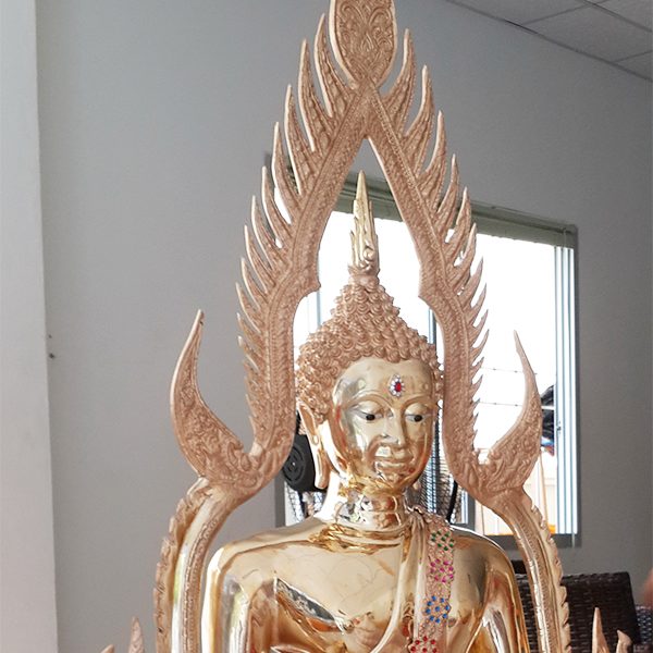 พระพุทธ ชินราช ทองเหลือง ขัดเงา ฐานบัว หน้าตัก 30 นิ้ว
