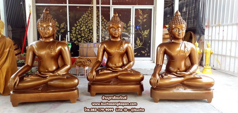 พระปางเชียง แสน ทองเหลือง พ่นสีมันปู หน้าตัก 50 นิ้วฐานเตี้ย 01