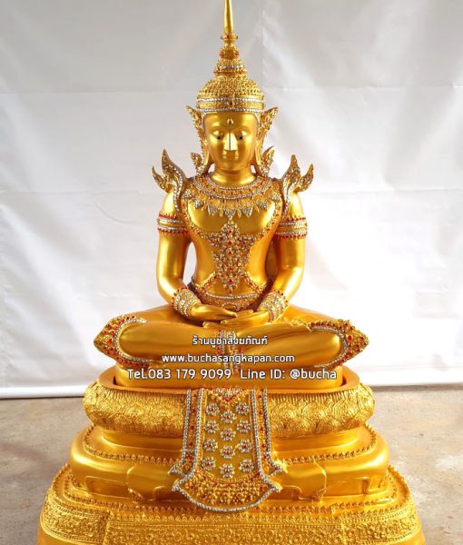 พระแก้วปางฤดูร้อน ทองเหลือง พ่นทอง หน้าตัก 30 นิ้ว