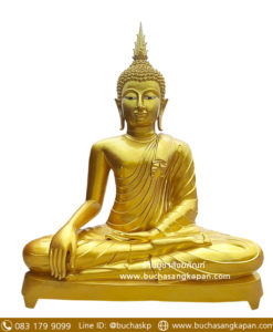 พระพุทธรูปปางมารวิชัย ทองเหลือง พ่นทอง หน้าตัก 109 นิ้ว.
