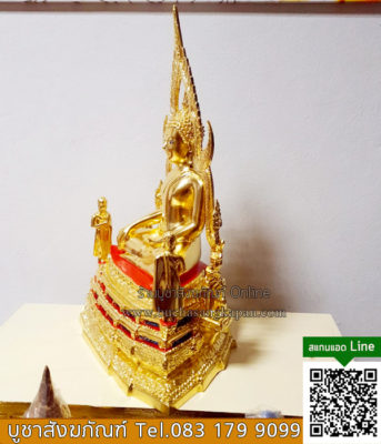 พระพุทธชินราช ทองเหลือง ปิดทองคำเปลวหน้าตัก 5 นิ้ว.