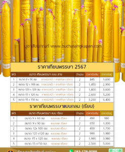 ราคาเทียนพรรษา 67