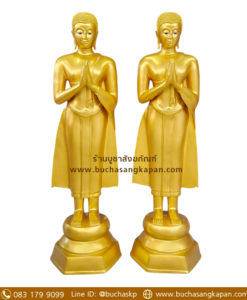 พระโมคคัลลานะ พระสารีบุตร ทองเหลือง พ่นทอง ขนาด 30 นิ้ว