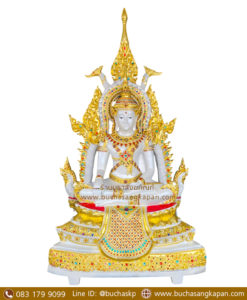 พระจักรพรรดิ์ เนื้อไฟเบอร์ ปิดทองเค หน้าตัก 30 นิ้ว