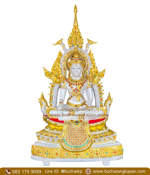 พระจักรพรรดิ์ เนื้อไฟเบอร์ ปิดทองเค หน้าตัก 30 นิ้ว