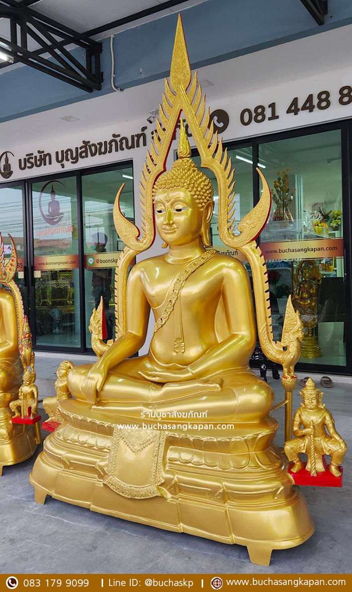 พระพุทธชินราช อัลลอยด์ พ่นทอง หน้าตัก 60 นิ้ว ( ข้าง )