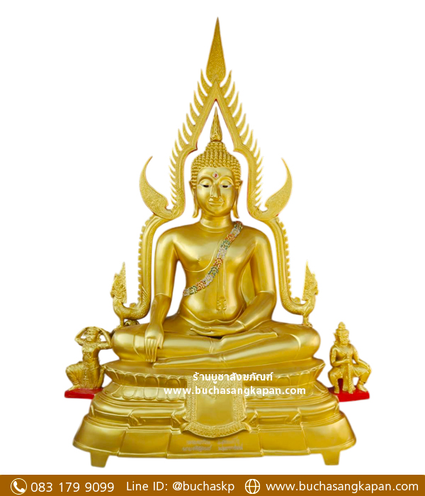 พระพุทธชินราช เนื้ออัลลอยด์ พ่นทอง หน้าตัก 60 นิ้ว