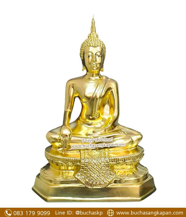 พระปางมารวอชัย ทองเหลือง ปิดทองคำแท้ หน้าตัก 9 นิ้ว