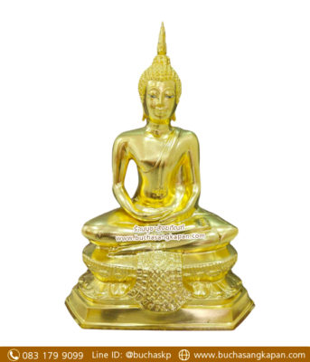 พระปางสมาธิ ทองเหลือง ปิดทองคำแท้ หน้าตัก 9 นิ้ว)